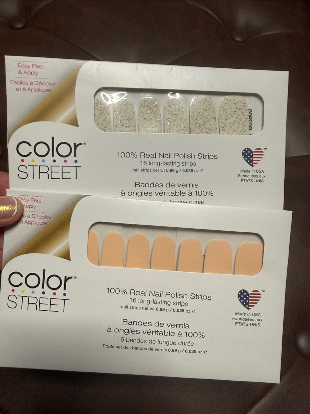 NEW ✨ Color Street Peach & Silver Glitter Nail Polish Strips